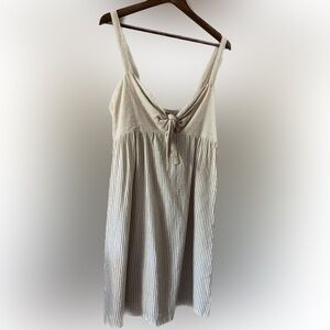 Rhythm Livin Cancun Sundress Tan Striped Women’s Size XL  Rayon/Cotton Blend
